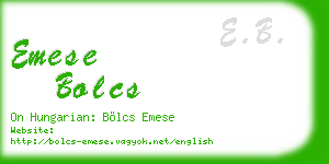 emese bolcs business card
