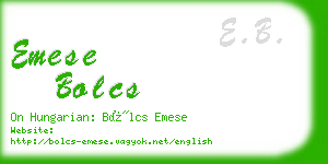 emese bolcs business card